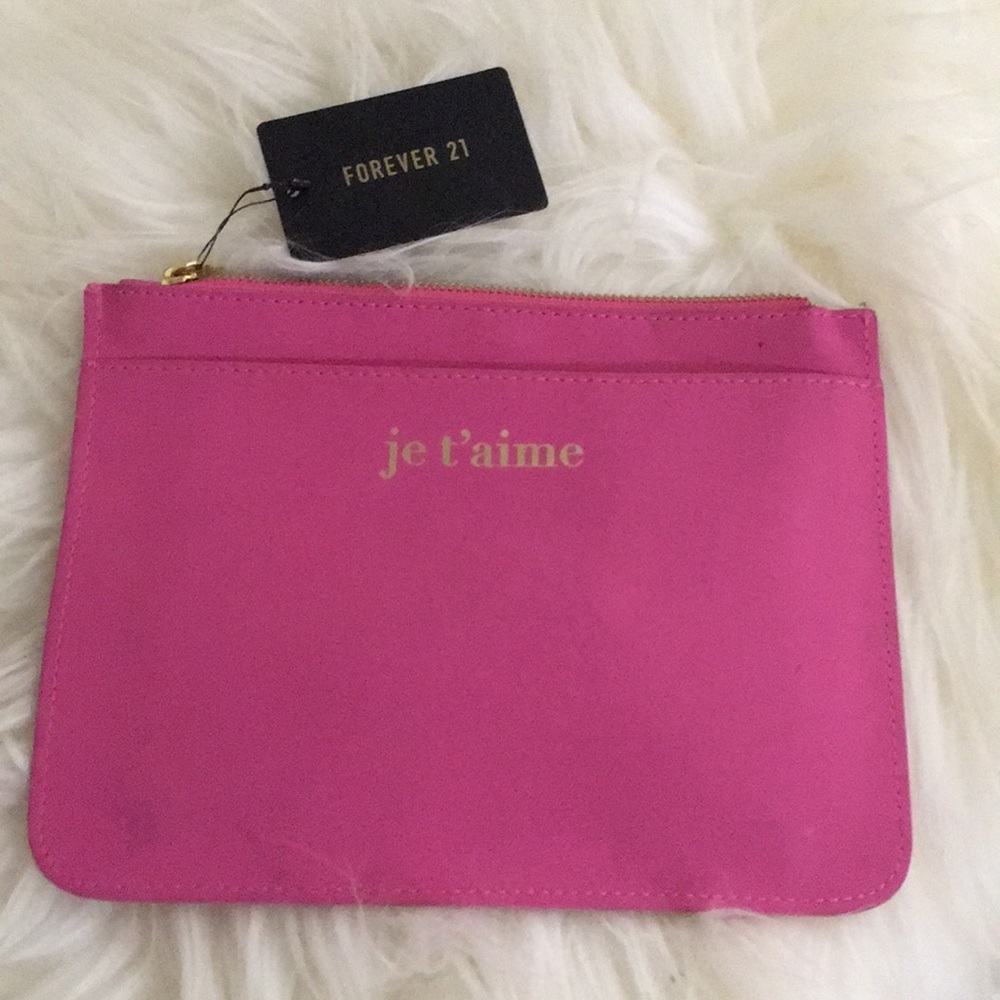 Forever 21 hot pink makeup bag cosmetic French je